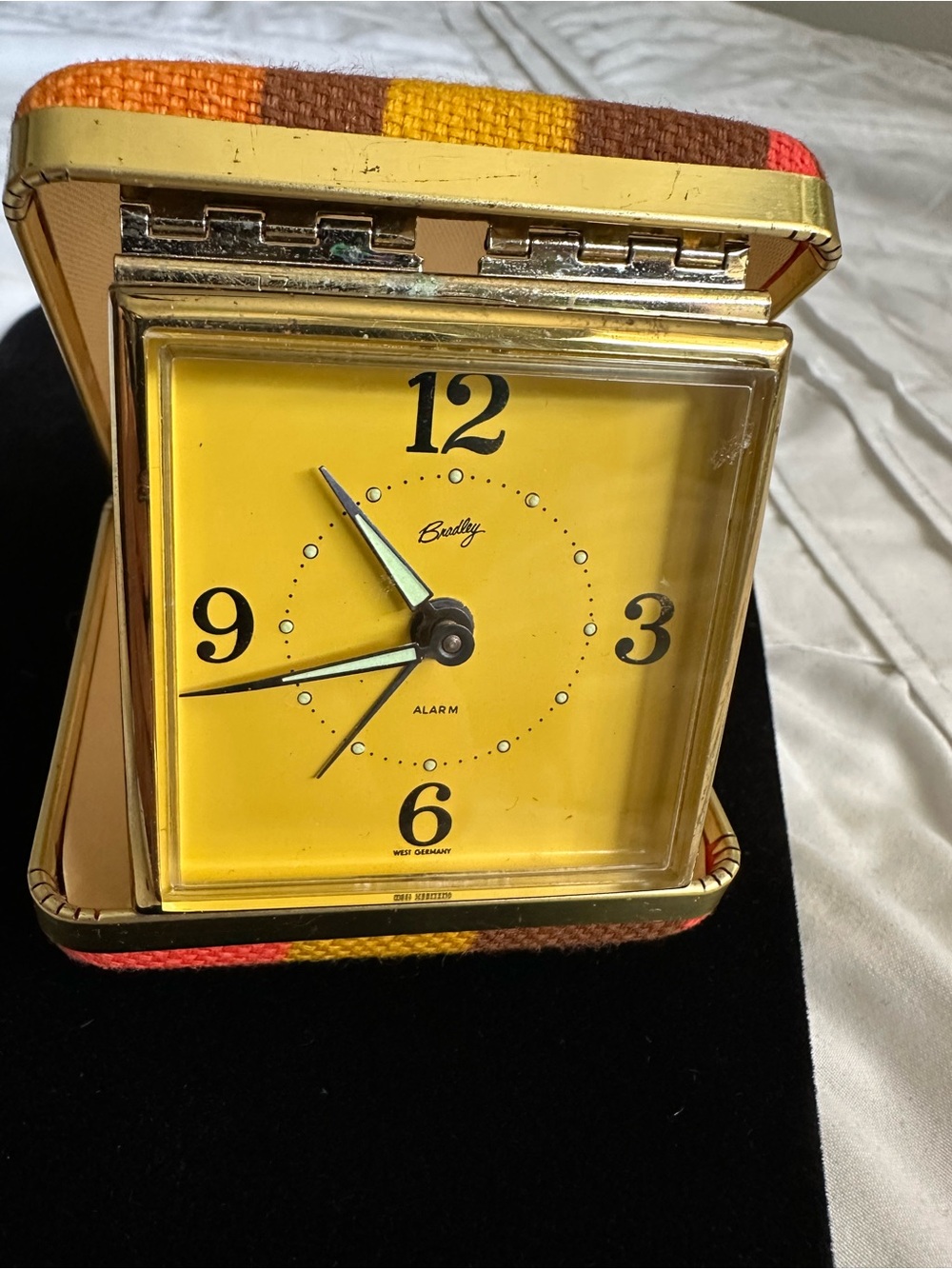 Vintage Bradley Hand Winding Travel Alarm Clock